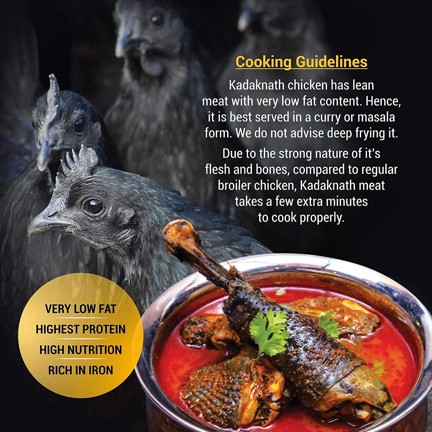 Kadaknath Pre-Cut Chicken 500gm