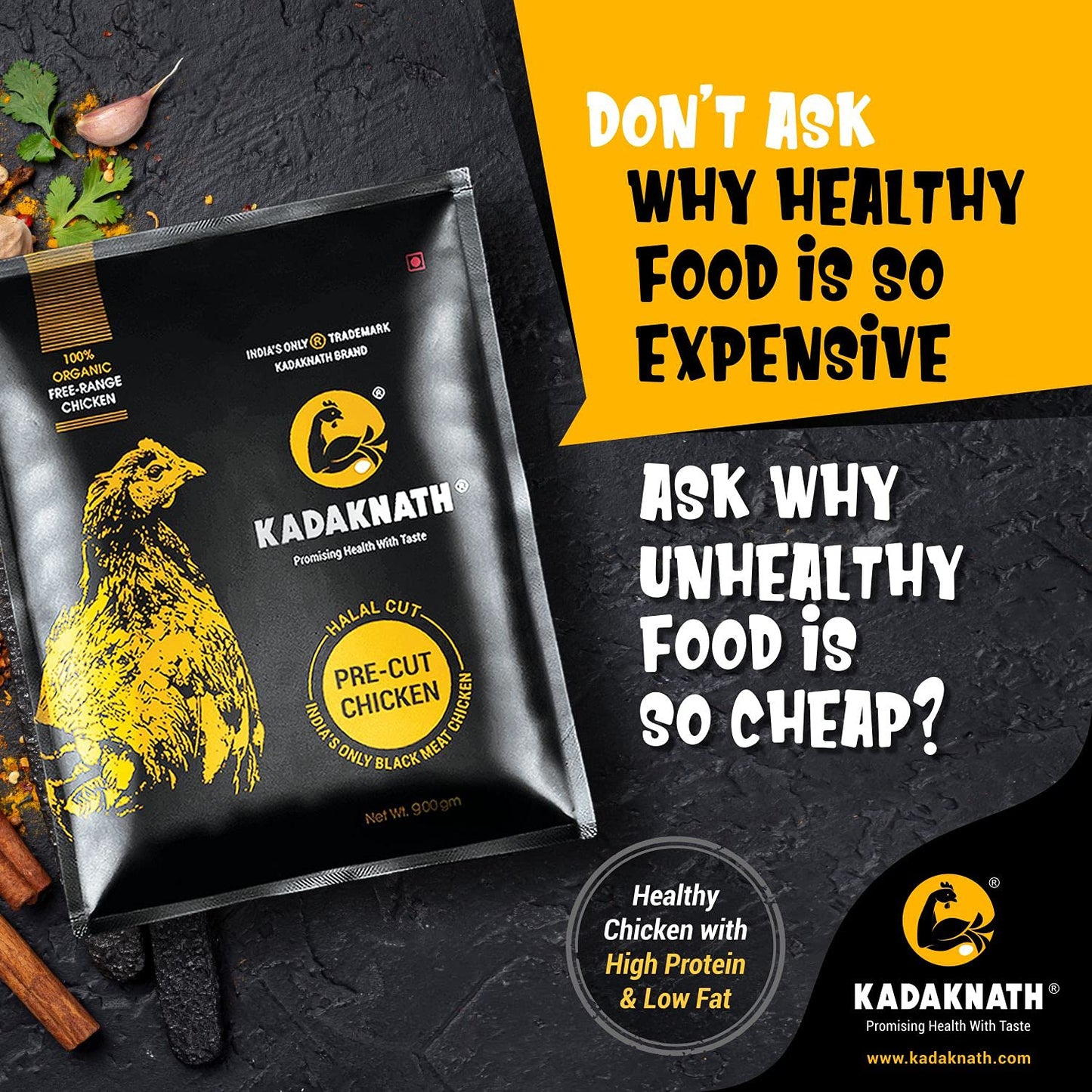 Kadaknath Pre-Cut Chicken 500gm